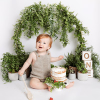 Boys Greenery and Foliage Cakesmash photoshoot at Pixels and Poses Photography Studio in Ilkeston Derbyshire